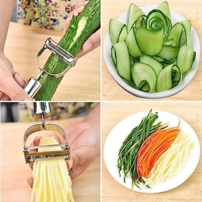 2 in 1 Stainless Steel Julienne Vegetable Peeler